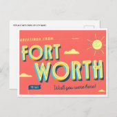  Fort Worth Texas Groeten van Briefkaart (Voorkant / Achterkant)