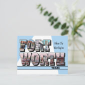 Fort Worth Texas Groot letter Briefkaart (Staand voorkant)