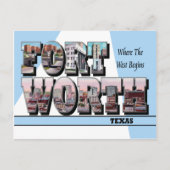 Fort Worth Texas Groot letter Briefkaart (Voorkant)