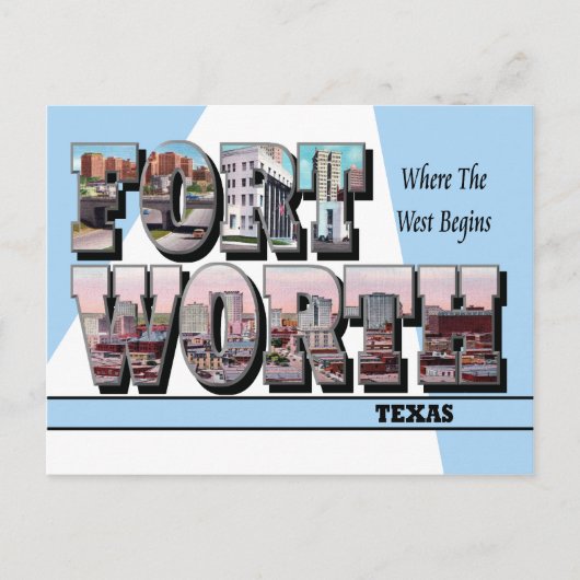 Fort Worth Texas Groot letter Briefkaart (Voorkant)