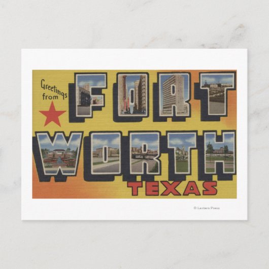 Fort Worth, Texas - Grote letterscènes Briefkaart (Voorkant)