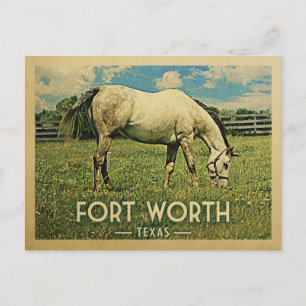 Fort Worth Texas Horse Boerderij - Vintage Travel Briefkaart