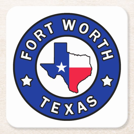 Fort Worth Texas Kartonnen Onderzetters (Voorkant)
