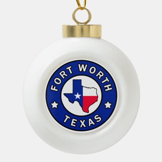 Fort Worth Texas Keramische Bal Ornament (Voorkant)