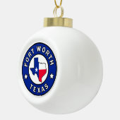 Fort Worth Texas Keramische Bal Ornament (Rechts)