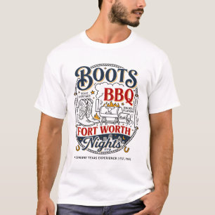 Fort Worth Texas Laarzen En Barbecue Nacht T-shirt