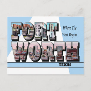 Fort Worth Texas Large Letter Briefkaart