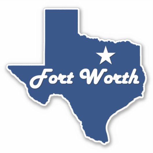 Fort Worth, Texas Lone Star State Map (Ft. Worth) Sticker (Voorkant)