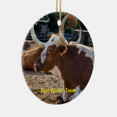 Fort Worth Texas Longhorns Keramisch Ornament (Rechts)