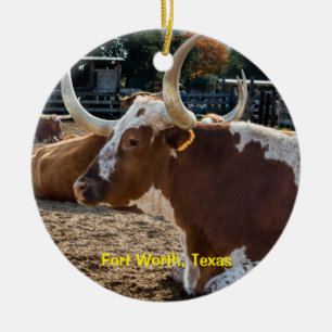 Fort Worth Texas Longhorns Keramisch Ornament