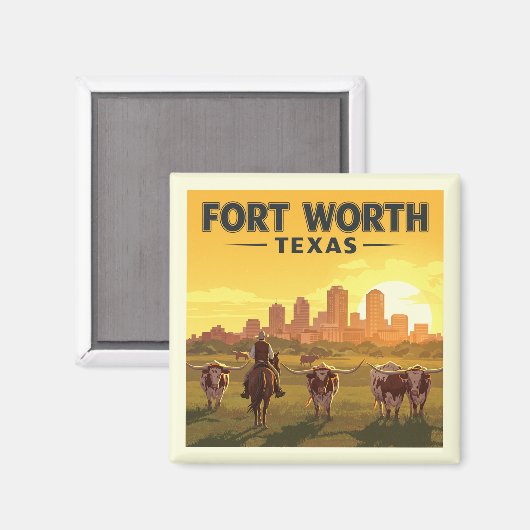 Fort Worth, Texas Magneet (Voorkant / Achterkant)