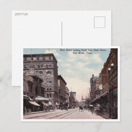 Fort Worth, Texas, Main Street  Briefkaart (Voorkant / Achterkant)