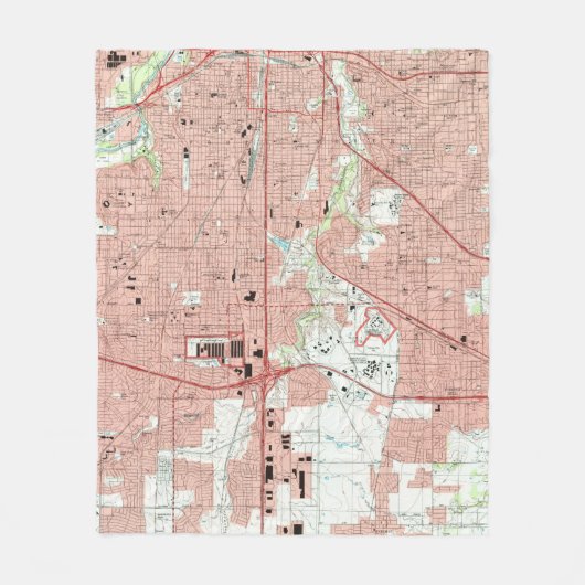 Fort Worth Texas Map (1995) Fleece Deken (Voorkant)