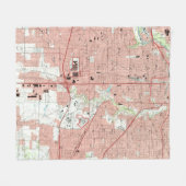 Fort Worth Texas Map (1995) Fleece Deken (Voorkant (Horizontaal))