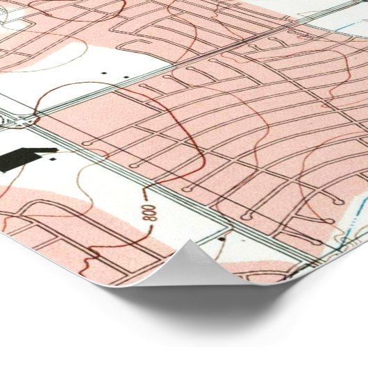 Fort Worth Texas Map (1995) Poster (Hoek)