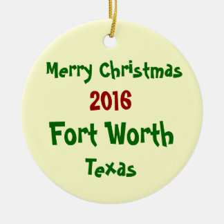 Fort Worth Texas MERRY CHRISTMAS ORNAMENT 2016