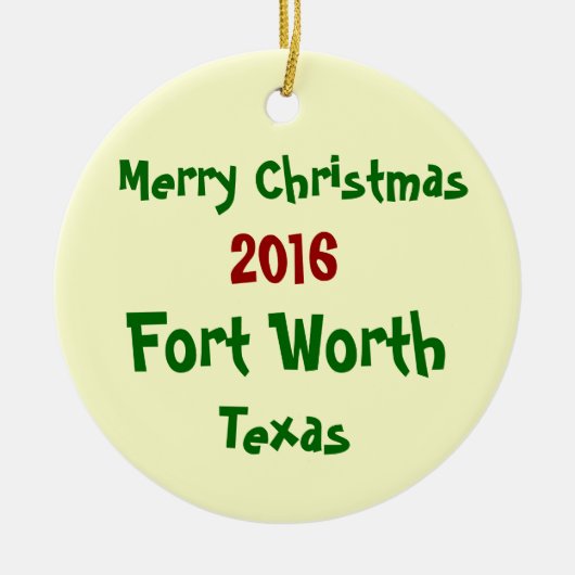 Fort Worth Texas MERRY CHRISTMAS ORNAMENT 2016 (Voorkant)