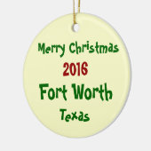 Fort Worth Texas MERRY CHRISTMAS ORNAMENT 2016 (Links)