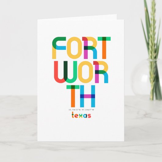 Fort Worth Texas Mid Century, Pop Art, Kaart (Voorkant)
