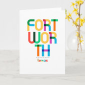 Fort Worth Texas Mid Century, Pop Art, Kaart (Gele Bloem)