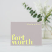 Fort Worth Texas modern roze rood Briefkaart (Staand voorkant)