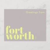 Fort Worth Texas modern roze rood Briefkaart (Voorkant)