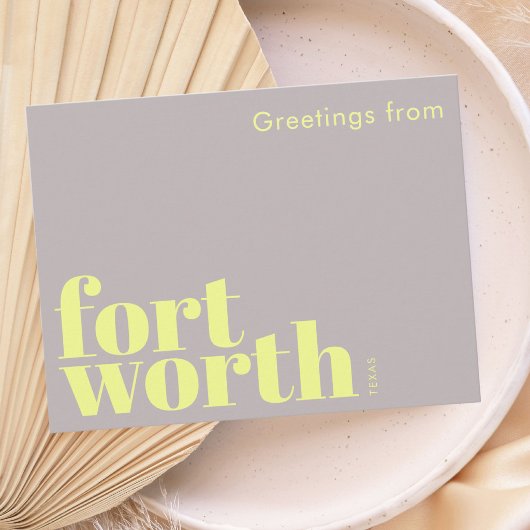 Fort Worth Texas modern roze rood Briefkaart