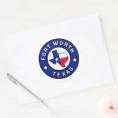 Fort Worth Texas Ovale Sticker (Envelop)