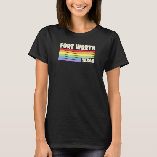 Fort Worth Texas Pride Rainbow Flag Gay Pride Merc T-shirt (Voorkant)
