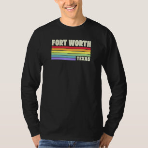 Fort Worth Texas Pride Regenboogvlag Gay Pride Mer T-shirt