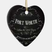 Fort Worth, Texas - Queen City of the Prairie Keramisch Ornament (Rechts)