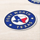 Fort Worth Texas Ronde Kartonnen Onderzetter (Gebogen)