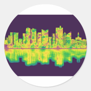 Fort Worth Texas Skyline Ronde Sticker