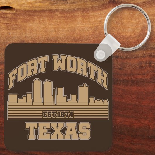 Fort Worth, Texas Sleutelhanger (Achterkant)