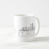 Fort Worth, Texas  | Stad gestileerde Skyline Koffiemok (Voorkant rechts)