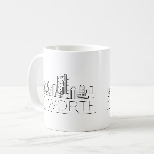 Fort Worth, Texas  | Stad gestileerde Skyline Koffiemok (Voorkant links)