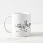 Fort Worth, Texas | Stad gestileerde Skyline Koffiemok (Links)