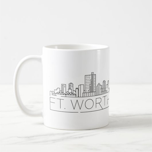 Fort Worth, Texas  | Stad gestileerde Skyline Koffiemok (Links)