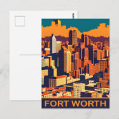 Fort Worth, Texas, stadsgezicht, reizen Briefkaart (Voorkant / Achterkant)
