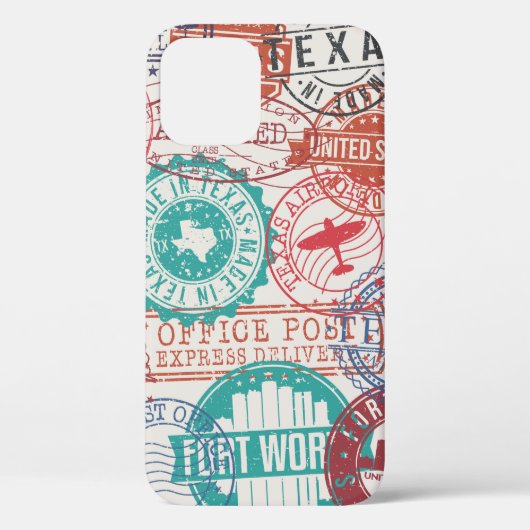 Fort Worth Texas Stamps. Reisstempel. gemaakt Case-Mate iPhone Case (Achterkant)