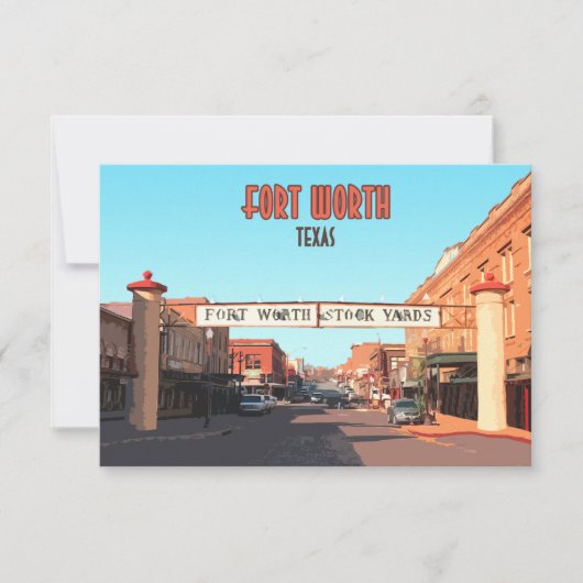 Fort Worth Texas Stock Yards  platte Kaart (Voorkant)