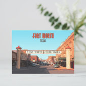 Fort Worth Texas Stock Yards  platte Kaart (Staand voorkant)