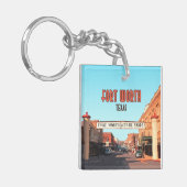 Fort Worth Texas Stock Yards  Sleutelhanger (Voorkant Links)