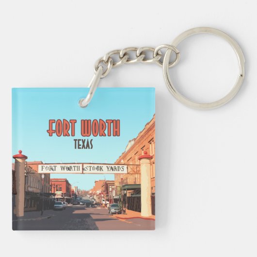 Fort Worth Texas Stock Yards  Sleutelhanger (Achterkant)