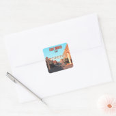 Fort Worth Texas Stock Yards Vierkante Sticker (Envelop)