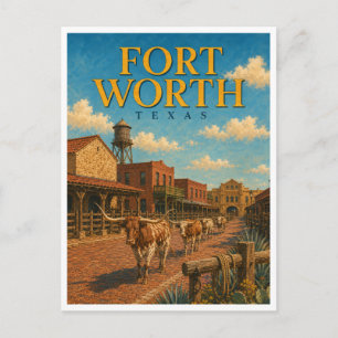 Fort Worth Texas Stockyards GeoSaga Briefkaart