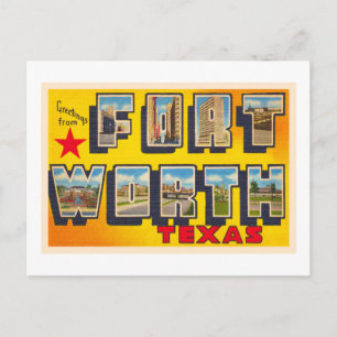 Fort Worth Texas TX  groot Briefkaart