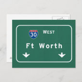 Fort Worth Texas tx Interstate Highway Freeway : Briefkaart (Voorkant / Achterkant)