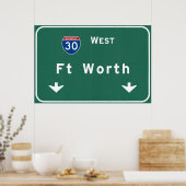Fort Worth Texas tx Interstate Highway Freeway : Poster (Keuken)