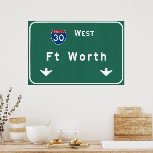 Fort Worth Texas tx Interstate Highway Freeway : Poster (Keuken)